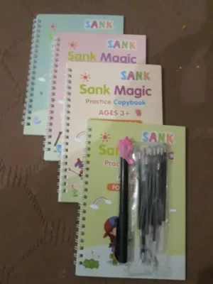Magic Practice Copybook Set 4 Books, Magic Pen 10 photo review