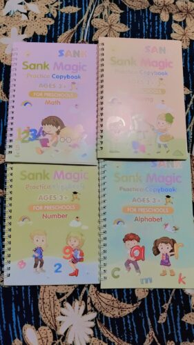 Magic Practice Copybook Set 4 Books, Magic Pen 10 photo review