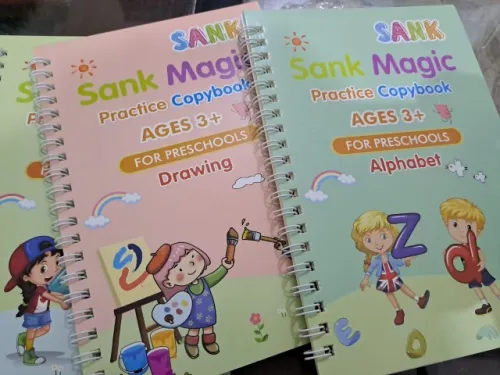 Magic Practice Copybook Set 4 Books, Magic Pen 10 photo review