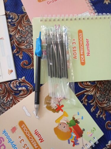 Magic Practice Copybook Set 4 Books, Magic Pen 10 photo review