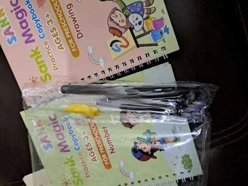Magic Practice Copybook Set 4 Books, Magic Pen 10 photo review